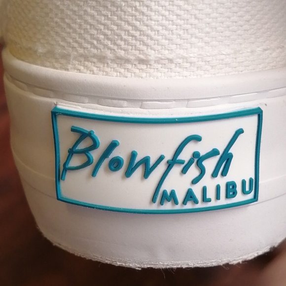 Blowfish Womens Mid-Top Canvas Sneakers White Fringed Edging Side Zip 6 - Picture 9 of 9